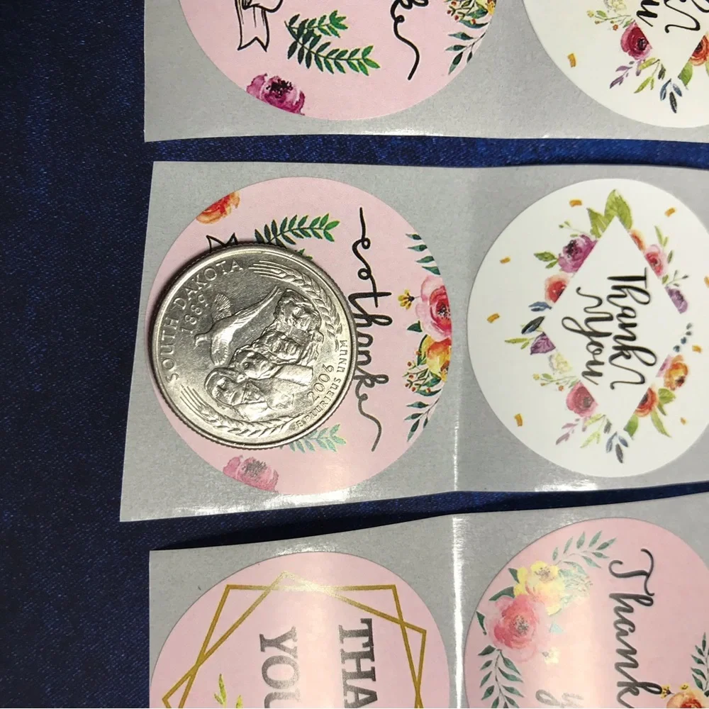 200 thank you stickers 8 designs size 1.5